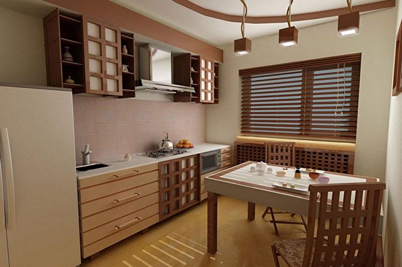 Malá kuchyně v orientálním stylu - interiérový design