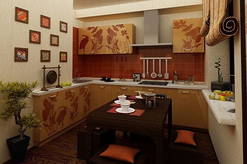 Orientální styl kuchyně - interiérový design foto