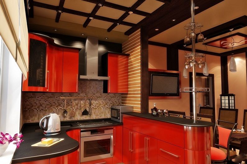 Rytietiško stiliaus virtuvė - interjero dizaino nuotrauka