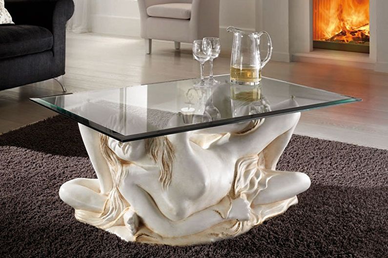 Typer glasskaffebord - avhengig av design