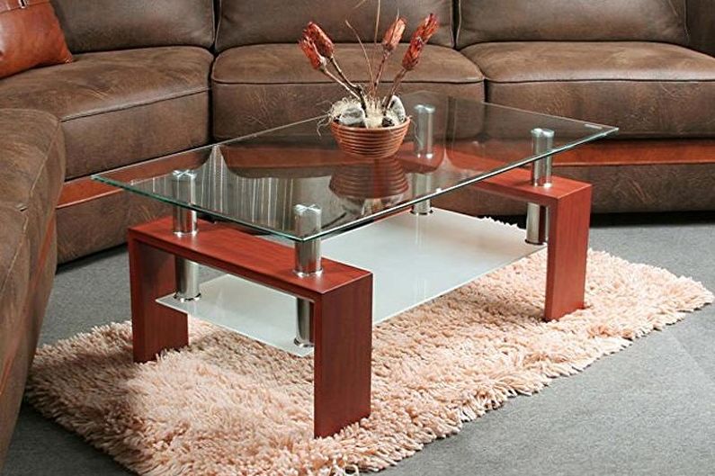 Vrste staklenih stolova za kavu - ovisno o veličini i obliku