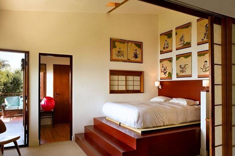 Design în dormitor în stil japonez - mobilier