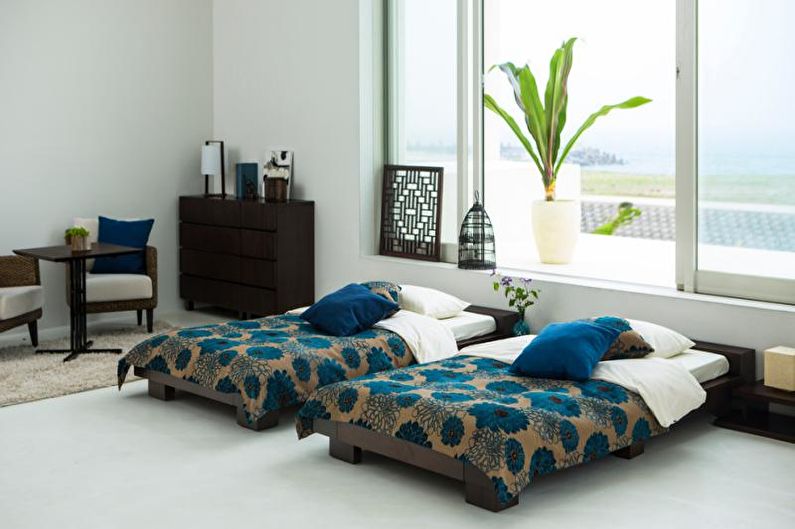 Camera da letto in stile giapponese - foto di interior design