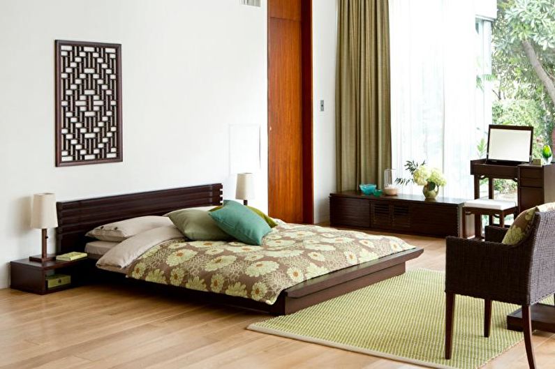 Dormitorio de estilo japonés - foto de diseño de interiores