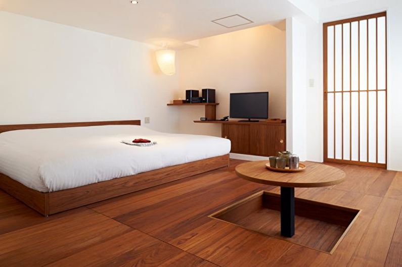 Spálňa v japonskom štýle - fotografia interiérového dizajnu