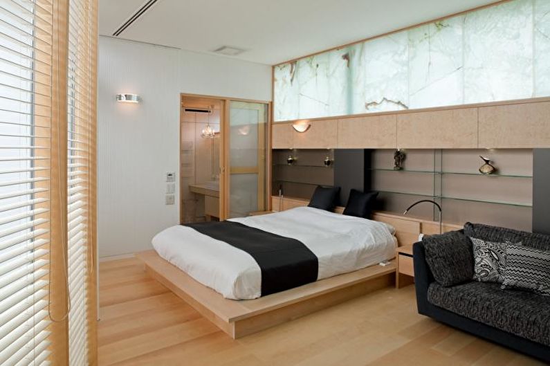 Japán stílusú hálószoba - belsőépítészeti fotó