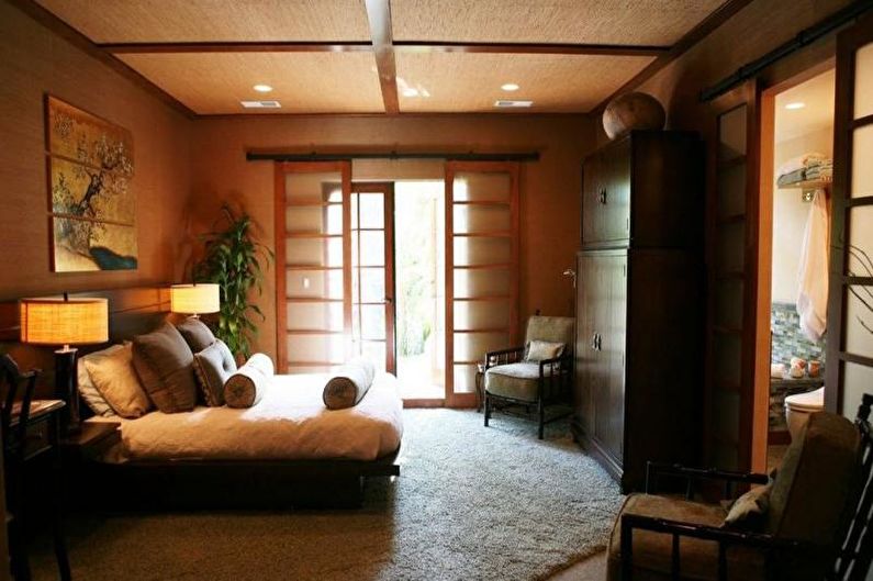 Υπνοδωμάτιο ιαπωνικού στιλ - φωτογραφία εσωτερικού σχεδιασμού