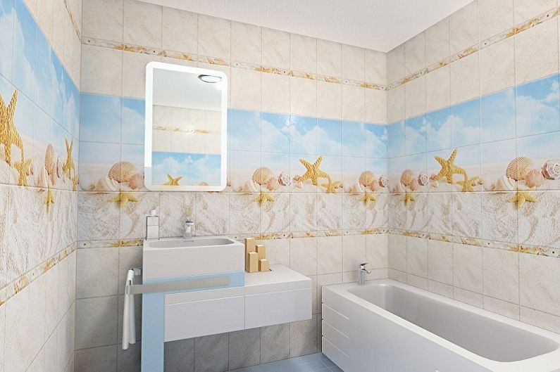 Panneaux en plastique pour la salle de bain avec un motif