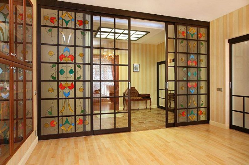 Types of material for interior sliding doors - Glass