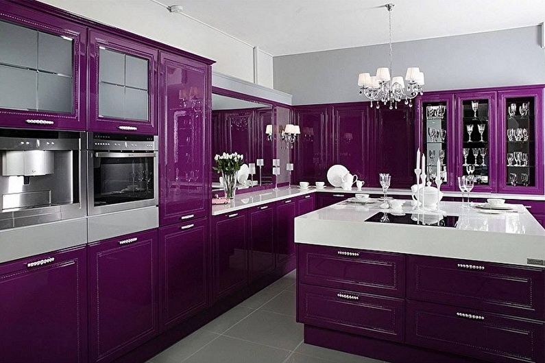 Purple køkken: designideer (80 fotos)