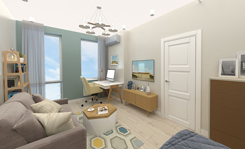 Progetto di design di un piccolo appartamento, 40 m2 - foto 1