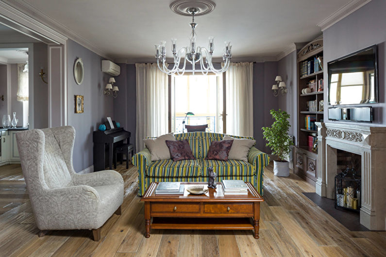 Design de sala de estar estilo tradicional