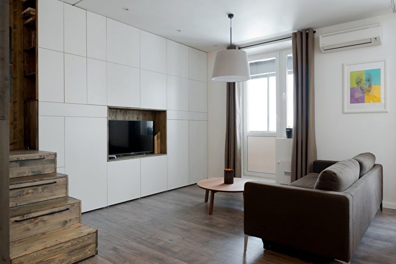 Design de sala de estar de estilo minimalista