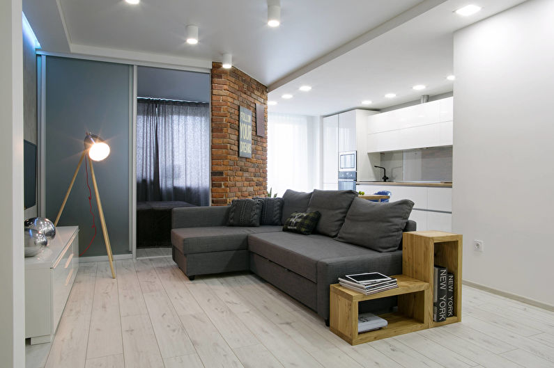 Dzīvojamās istabas dizains - balts