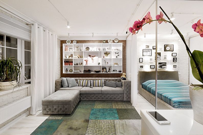 Design obývacího pokoje - bílý