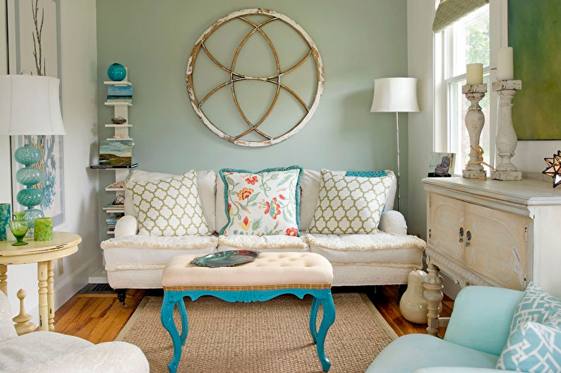 Design obývacího pokoje - pastelové barvy