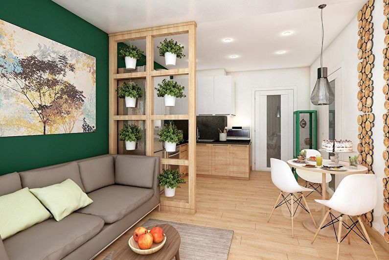 Dzīvojamās istabas dizains - dabiskas nokrāsas