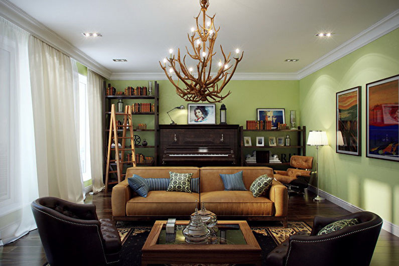 Design obývacího pokoje - přírodní odstíny