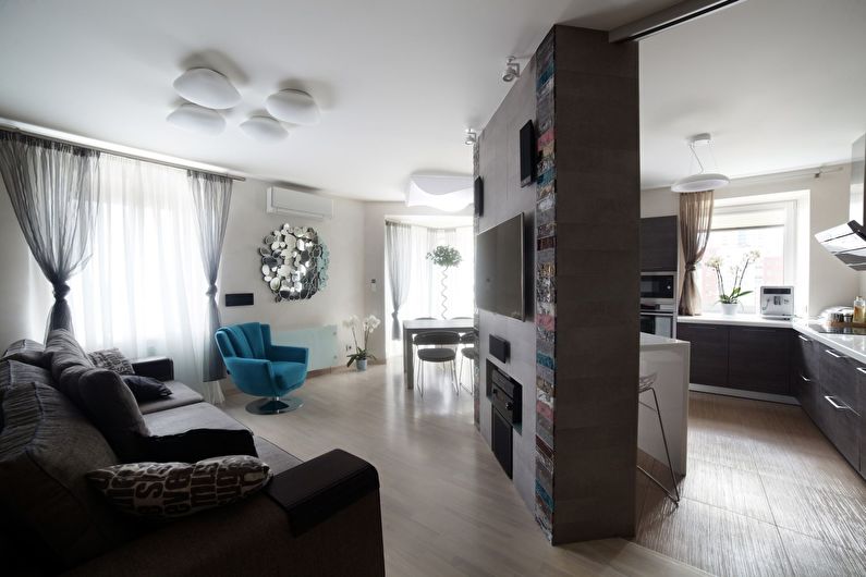 Dzīvojamās istabas dizains - grīdas apdare