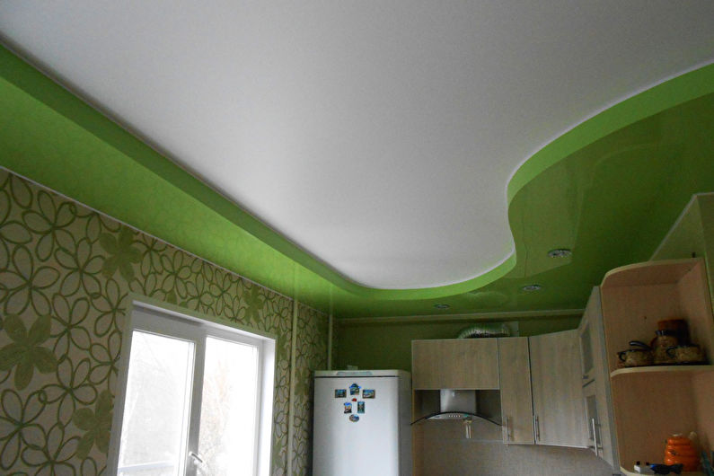 Stretch ceilings in the kitchen - photo