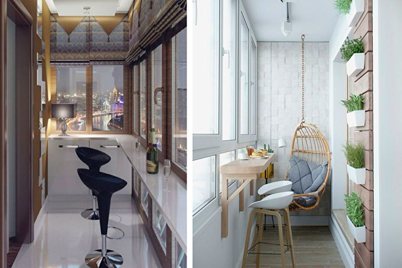 Kombinasjon av balkong og kjøkken - Interiørdesign