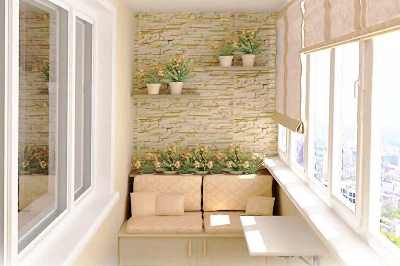 Balkonu / lodžiju dizains - sienu dekorēšana