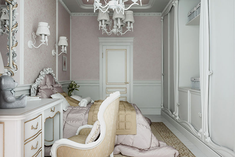 Klasiskā stila bērnu istaba - interjera dizains