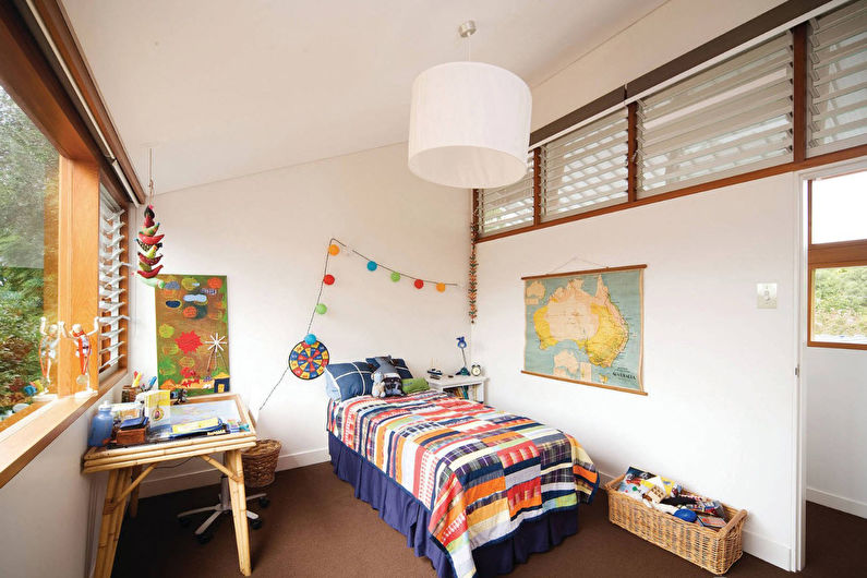 Bērnu istabas dizains - dekors un apgaismojums