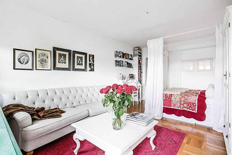 Camera da letto-soggiorno in stile scandinavo - Interior Design