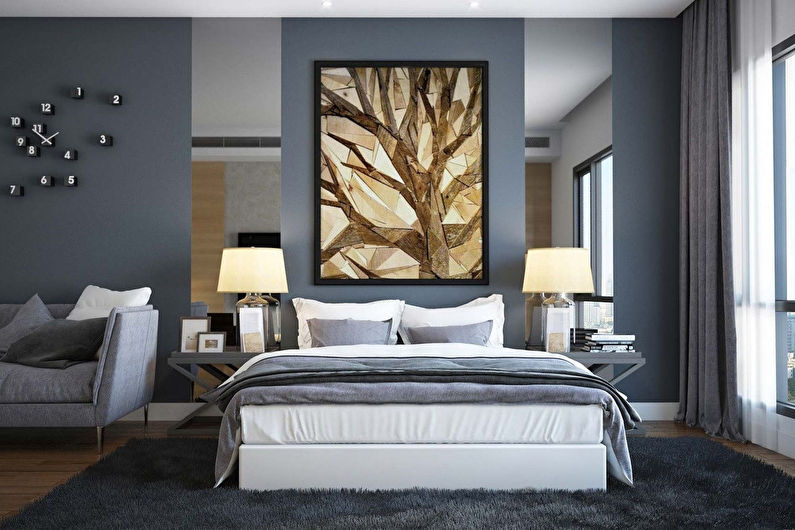 Design de interiores de uma sala de estar combinada com um quarto - foto