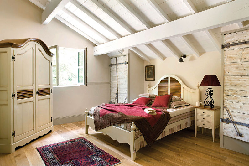 Design interior dormitor mansardă - fotografie