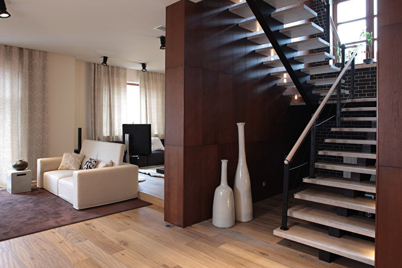 Stairs to the second floor in a modern style