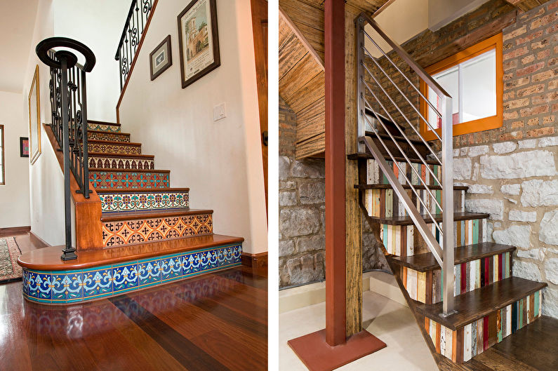 Dizaino laiptai į antrą aukštą - nuotrauka