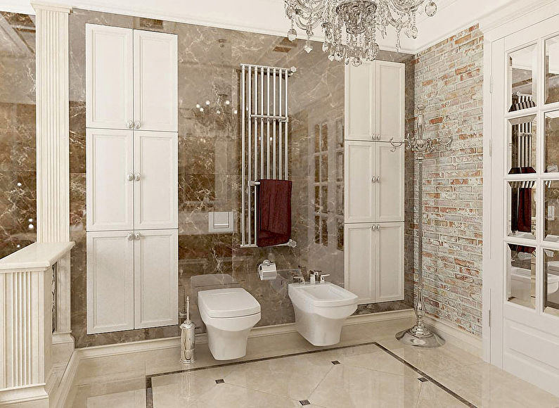 Ķieģeļu un marmora vannas istabas projekts - 4. foto