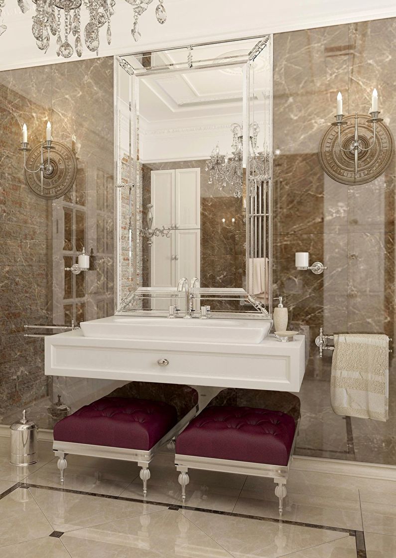 Tégla és márvány fürdőszobaprojekt - 6. fotó