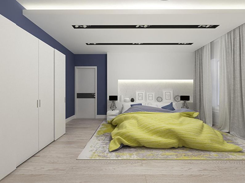 Miegamojo interjeras modernaus stiliaus - 1 nuotrauka