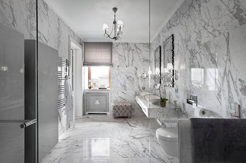 Класическа сива баня - Интериорен дизайн