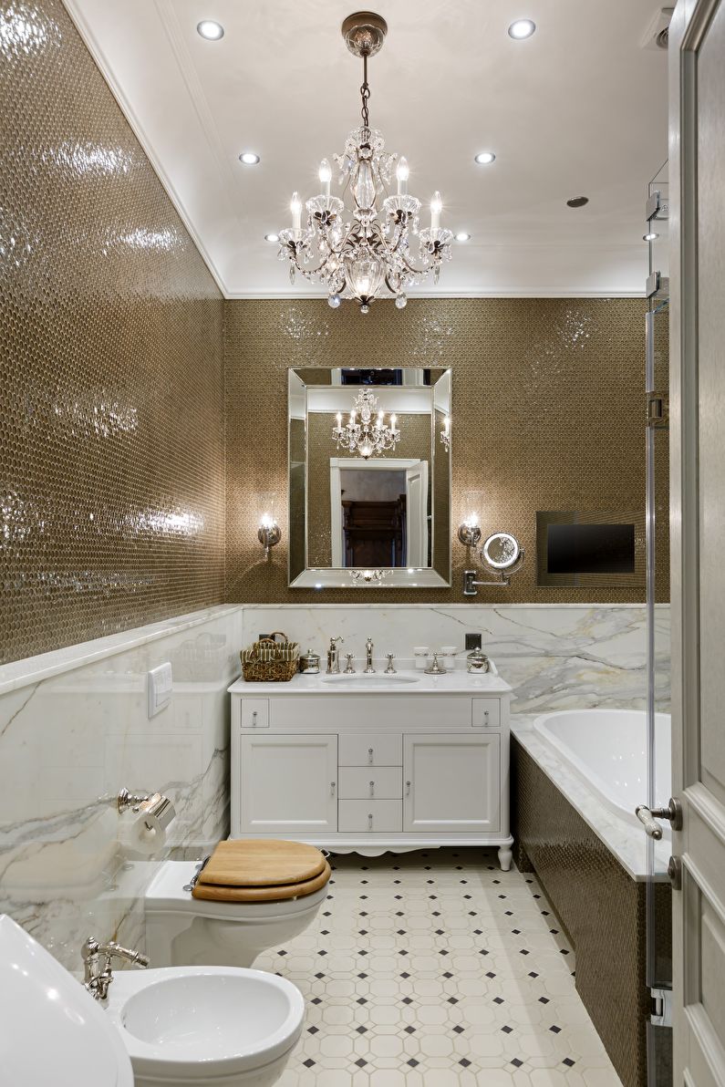 Klasikinis vonios kambarys - grindų apdaila