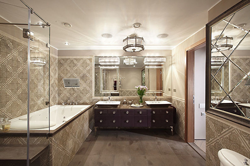 Salle de bain classique - Finition plafond
