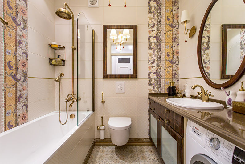 Klasszikus stílusú fürdőszoba belsőépítészete - fénykép