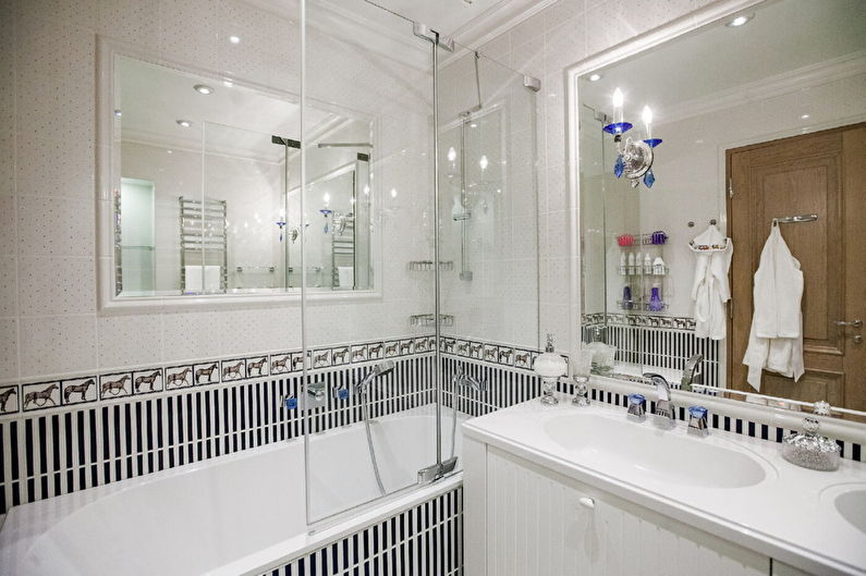 Reka bentuk dalaman bilik mandi gaya klasik - foto