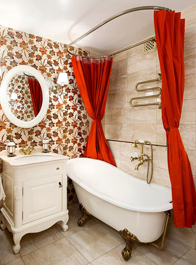 Εσωτερική διακόσμηση μπάνιου κλασικού στιλ - φωτογραφία