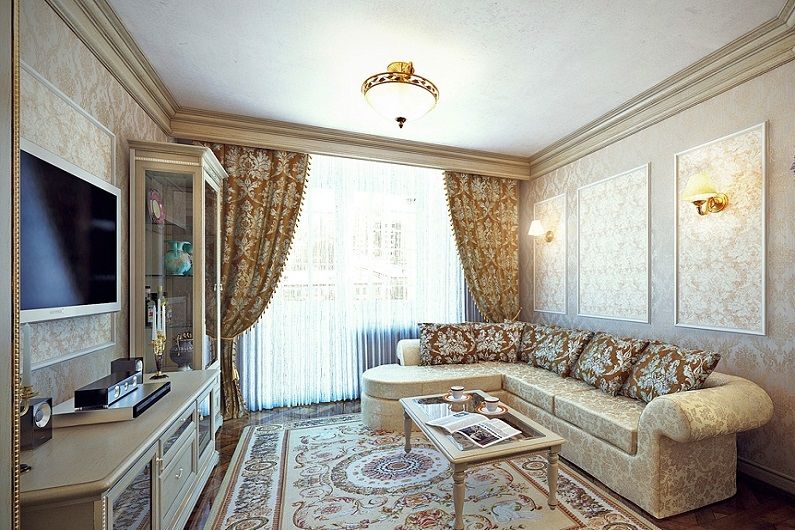 Sala de estar 16 m² em estilo clássico - Design de Interiores