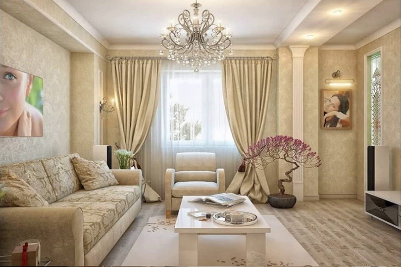 Obývací pokoj 16 m² v klasickém stylu - interiérový design