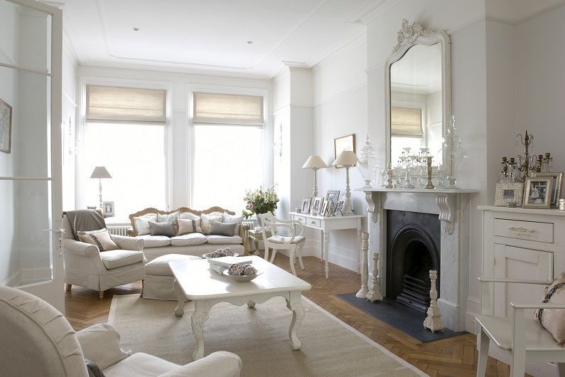 Biela obývacia izba 16 m2 - Interiérový dizajn