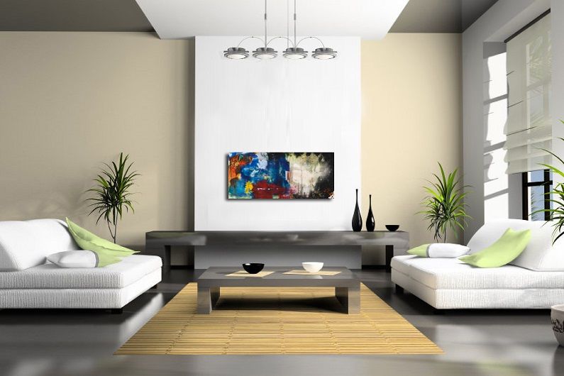 Dzīvojamās istabas interjera dizains 16 kv.m. - Foto