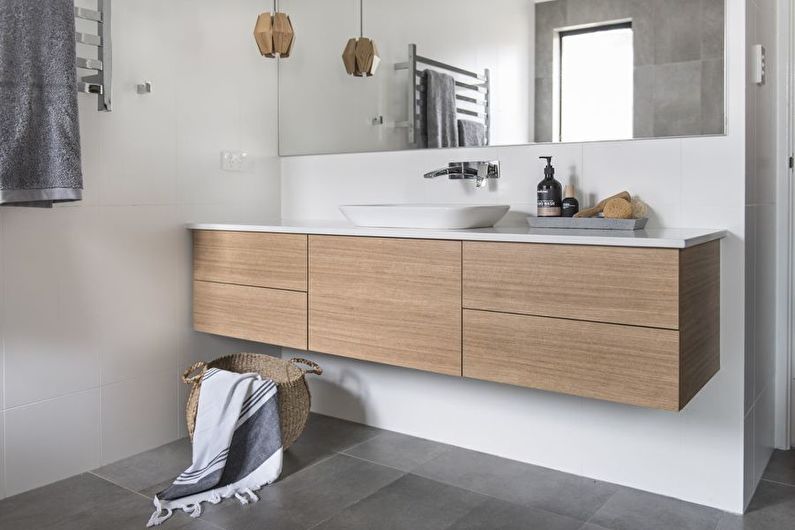 Σκανδιναβικό στιλ Σχεδιασμός μπάνιου - Διακόσμηση τοίχου