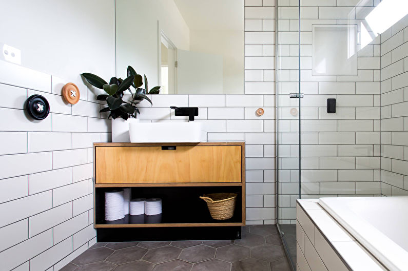 Skandinávský design koupelny - nábytek