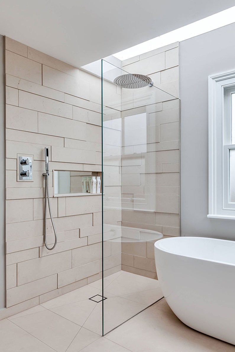 Skandināvu stila vannas istabas dizains - santehnika
