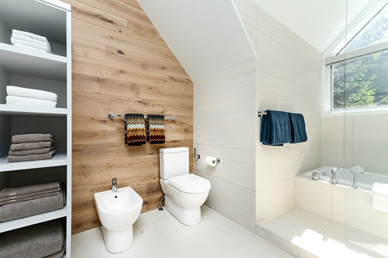 Skandinávský design koupelny - výzdoba a osvětlení